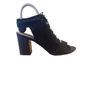 Goth Vince Camuto Blumah Lace Up Peep toe Ankle Strap Sandals  Black  8.5M